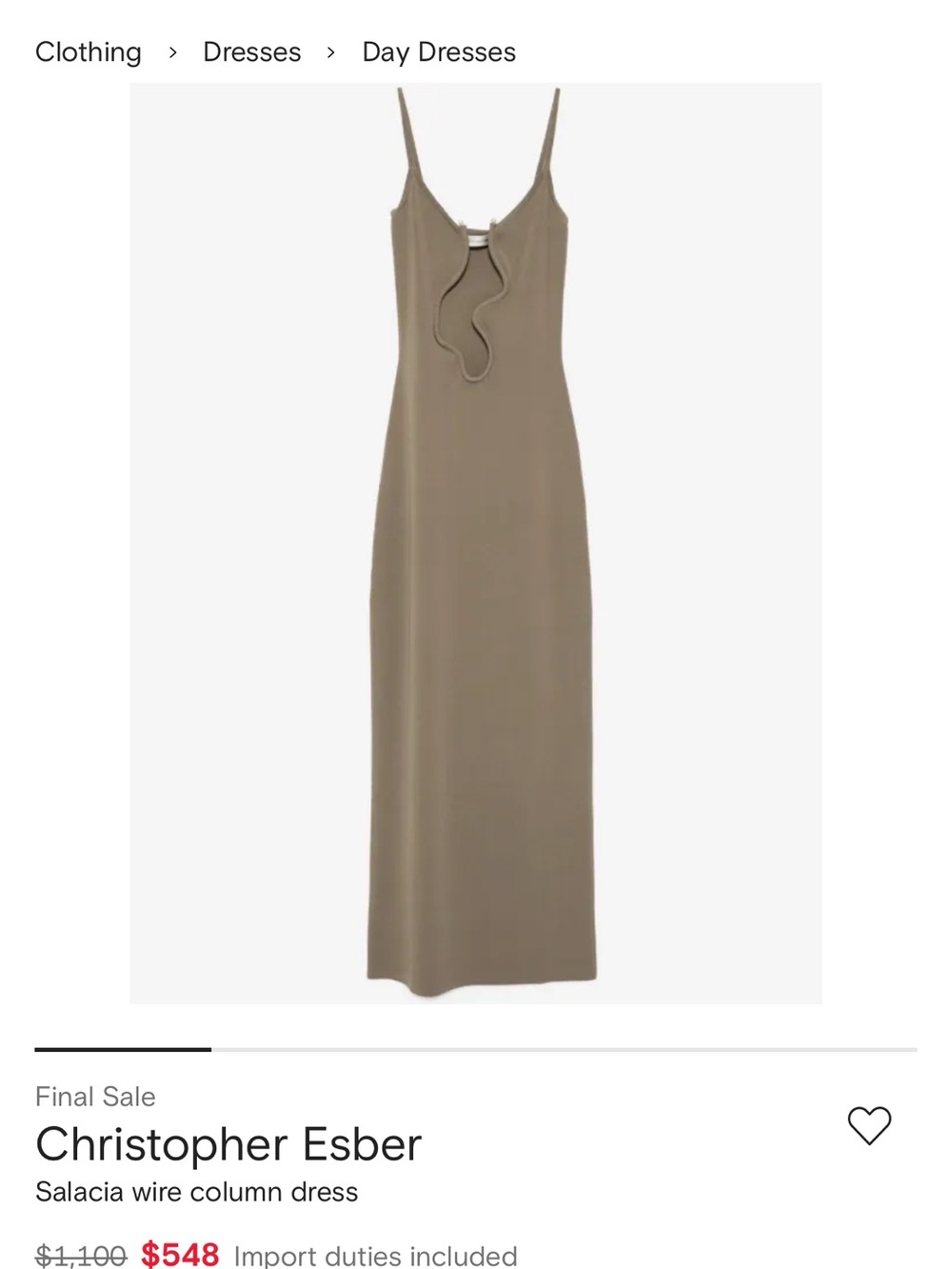 Christopher Esber Olive Sculptural Cutout Column Dress - Picture 5 of 5